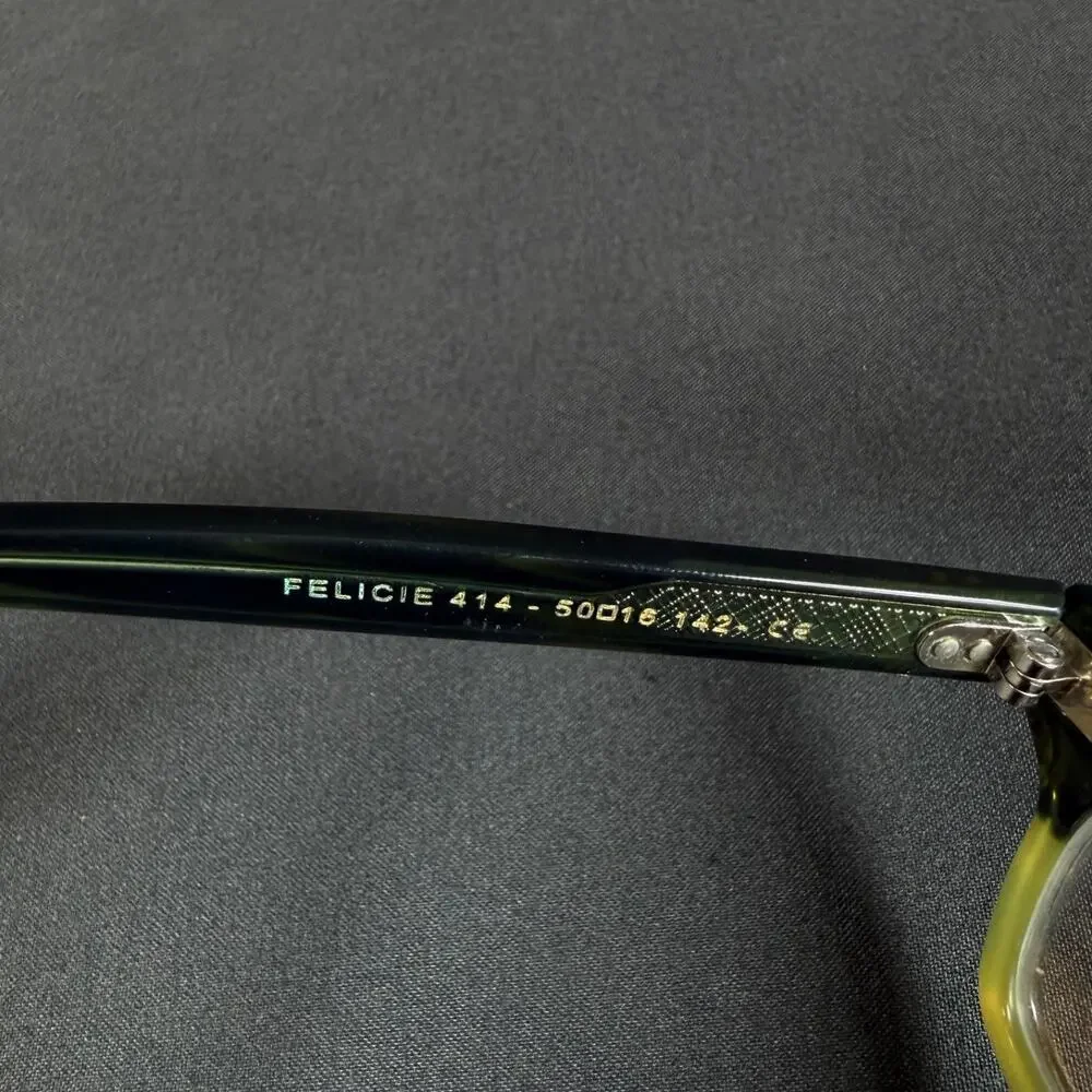 Jean Lafont Felicie 414 50-16 142 Green Tortoise Eyeglass Paris Only Frame